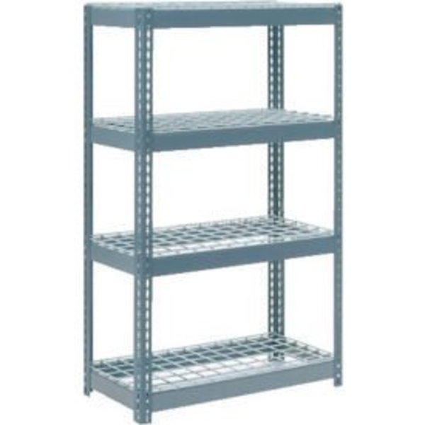 Global Equipment Extra Heavy Duty Shelving 36"W x 24"D x 72"H With 4 Shelves, Wire Deck, Gry 255712